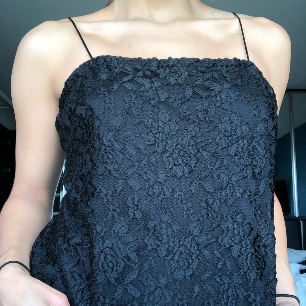 black lace camisole